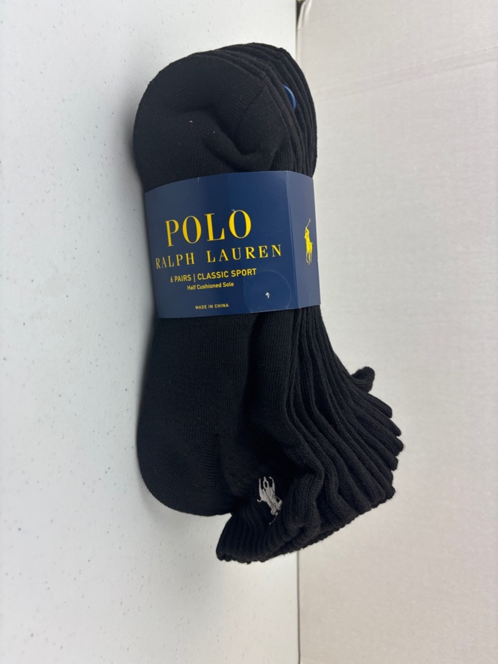 Polo by Ralph Lauren Black Athletic No-Show Socks - 6 Pack